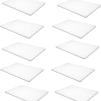Omcan - 12″ x 18″ x 0.75″ Polyethylene White Cutting Board, Pack of 10 - 41414