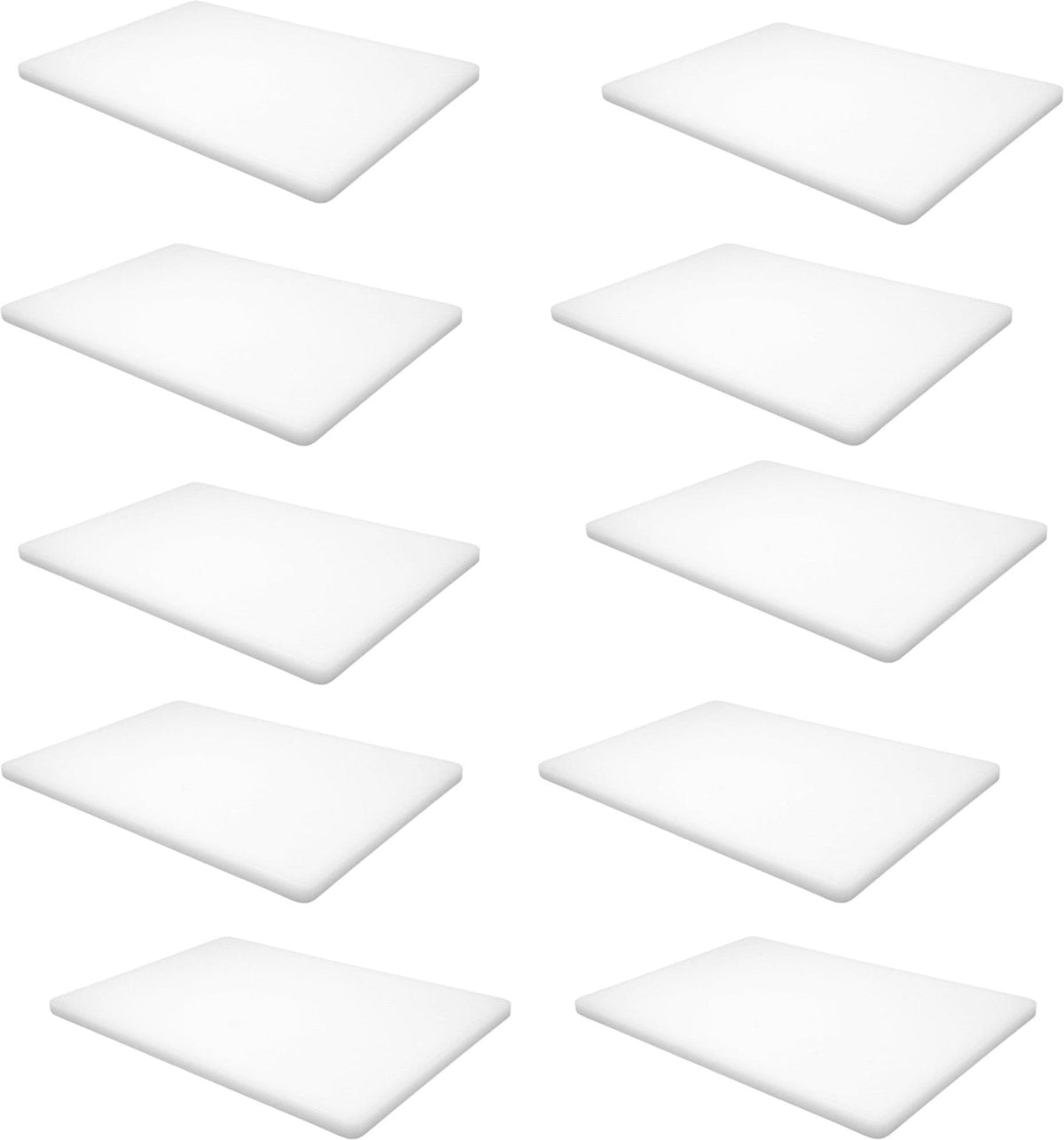 Omcan - 12″ x 18″ x 0.75″ Polyethylene White Cutting Board, Pack of 4 - 41414