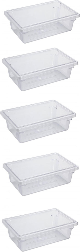 Omcan - 12" x 18" x 6" Polycarbonate Food Storage Container (305 x 457 x 152 mm), Pack of 5 - 85116