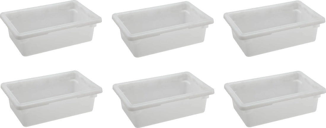 Omcan - 12" x 18" x 9" Polypropylene Food Storage Container (305 x 457 x 229 mm), Pack of 6 - 85127