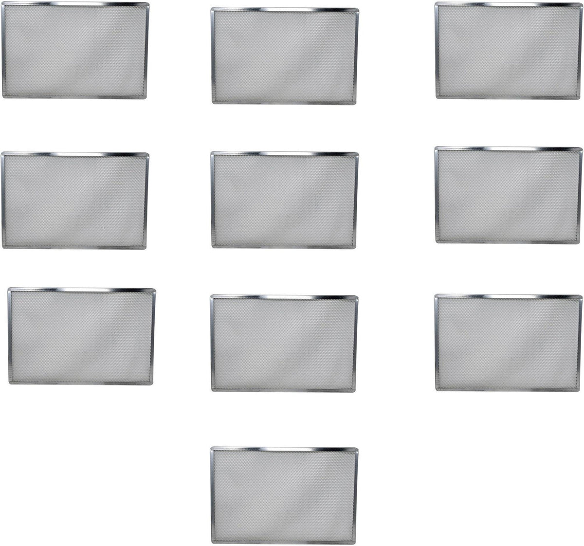 Omcan - 12" x 22" Rectangular Pizza Screen, Pack of 10 - 46737