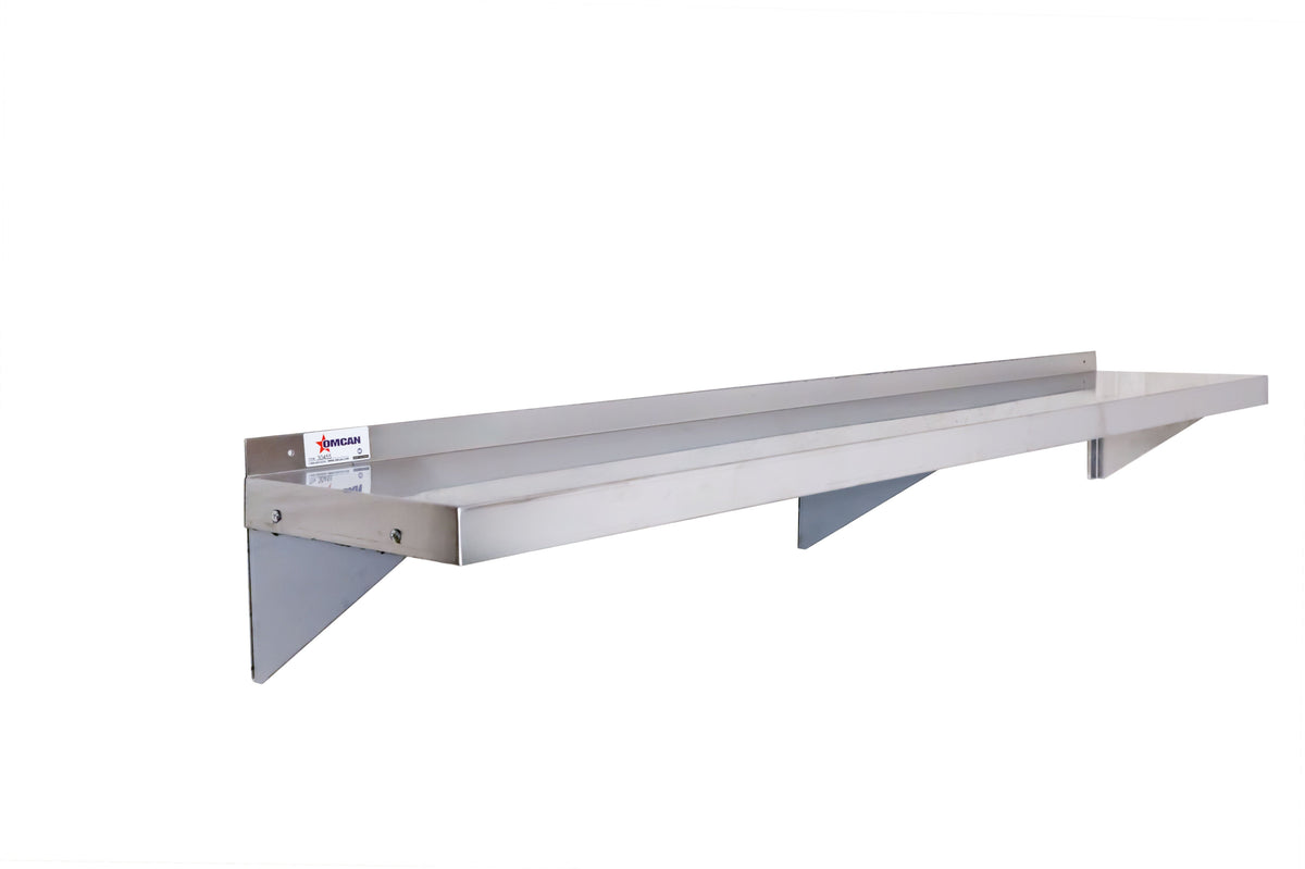 Omcan - 12″ x 72″ Stainless Steel Wall Shelf - 30455