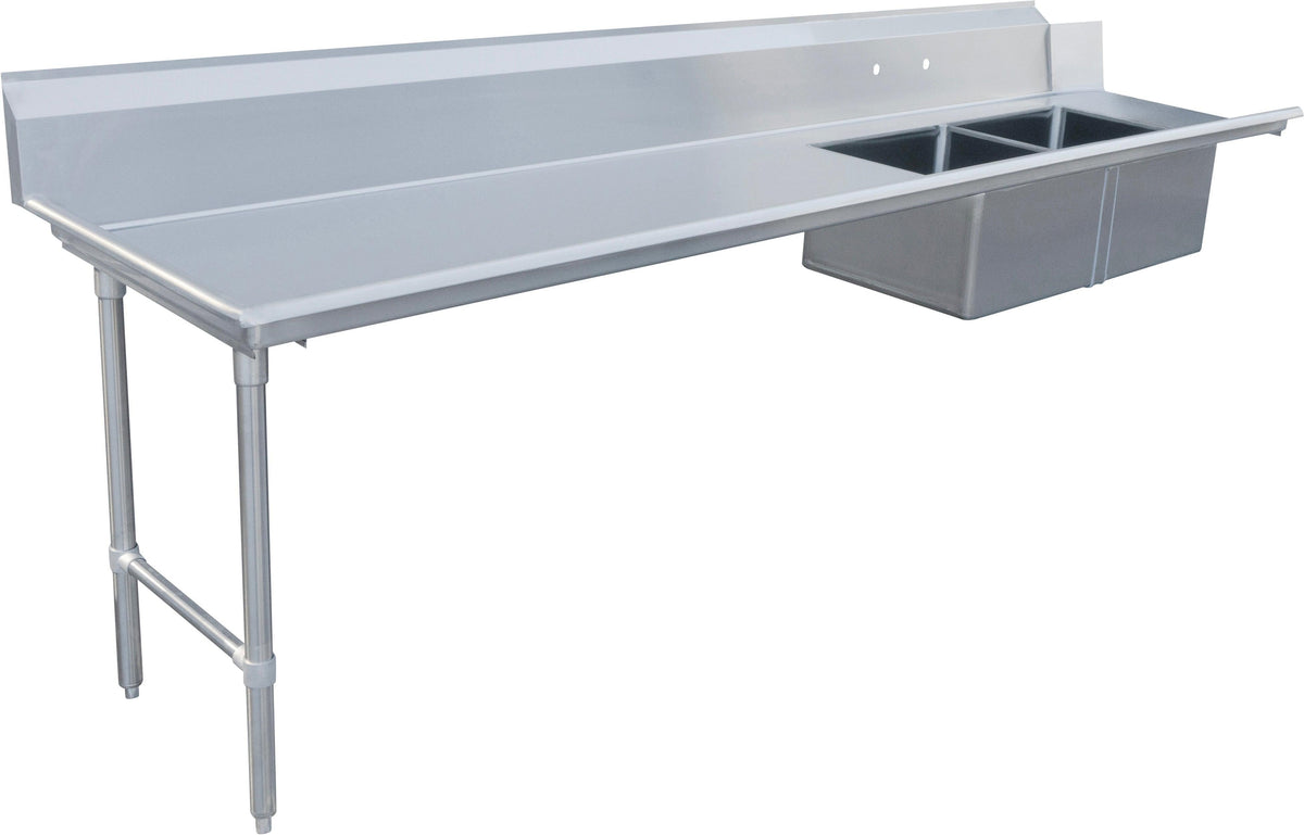 Omcan - 120" Left Side Soiled Dish Table with Two Sinks - 48493