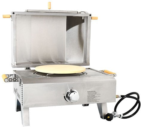 Omcan - 12,000 BTU Stainless Steel Propane Pizza Oven with Foldable Legs - 49112