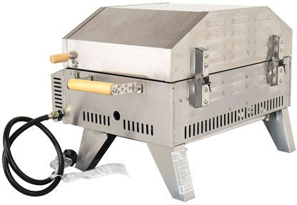 Omcan - 12,000 BTU Stainless Steel Propane Pizza Oven with Foldable Legs - 49112