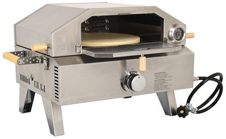 Omcan - 12,000 BTU Stainless Steel Propane Pizza Oven with Foldable Legs - 49112