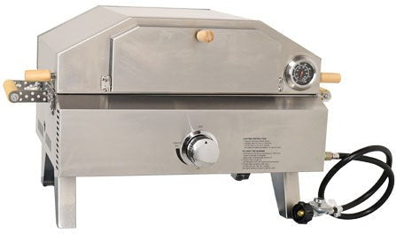 Omcan - 12,000 BTU Stainless Steel Propane Pizza Oven with Foldable Legs - 49112