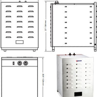 Omcan - 120V, 16 Tray Stainless Steel Food Dehydrator with Thermostat Control and Timer - CE-CN-0016-D