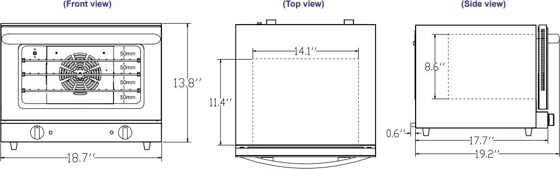 Omcan - 120V, 21 L Quarter-Size Countertop Convection Oven - CE-CN-0021