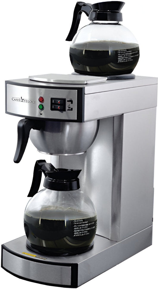 Omcan - 120V, 2.2 L Tank Capacity Stainless Steel Coffee Maker with 2 Glass jug- CM-CN-0002-D