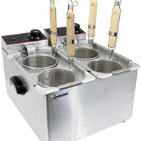 Omcan - 120V, 4 L (x2) Capacity Countertop Electric Pasta Cooker With 4 Round Basket - CE-CN-0004-B
