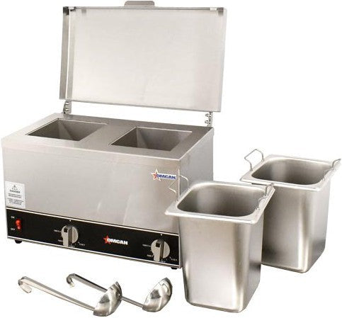 Omcan - 120V Double Sauce Pot Warmer - FW-CN-0252