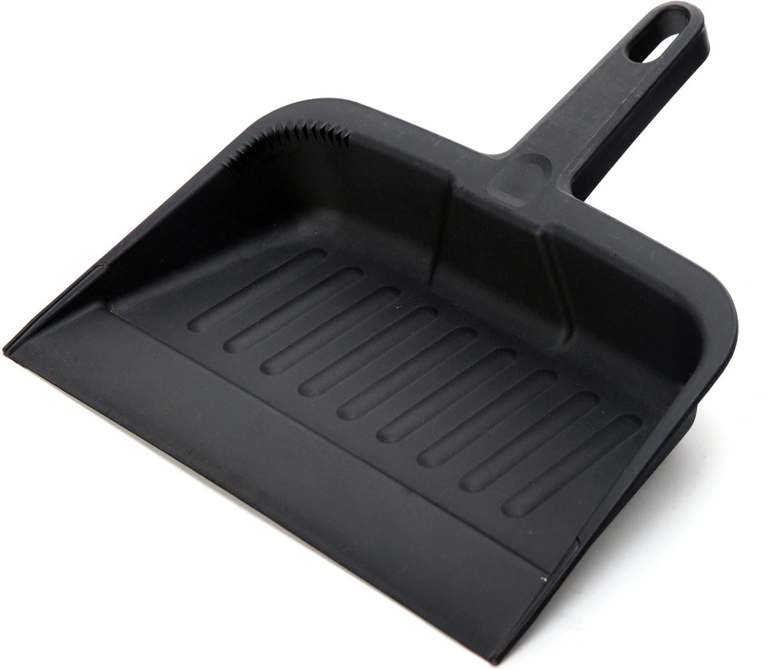 Omcan - 12.20 X 8.20 X 13.20" Black Polypropylene Dust Pan, Pack of 30 - 47327