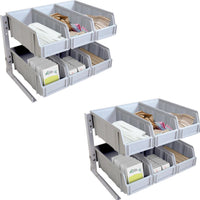 Omcan - 12.37" x 12" x 16.75" Six Grid Multi Functional Plastic Condiment Organizer with Removable Compartments - 43642