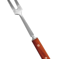 Omcan - 12.5” Heavy-Duty Fork with Short Wood Handle, Pack of 10 - 14145