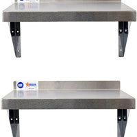 Omcan - 12.75” x 60” Stainless Steel Wall Shelf, Pack of 2 - 22111