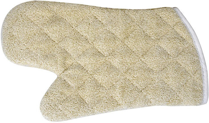 Omcan - 13" Beige Terry-Cloth with Silicon Lining Oven Mitt, Pack of 20 - 46348