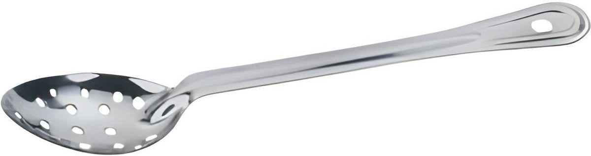 Omcan - 13" Heavy-Duty Stainless Steel Perforated Basting Spoon, Pack of 40 - 80715