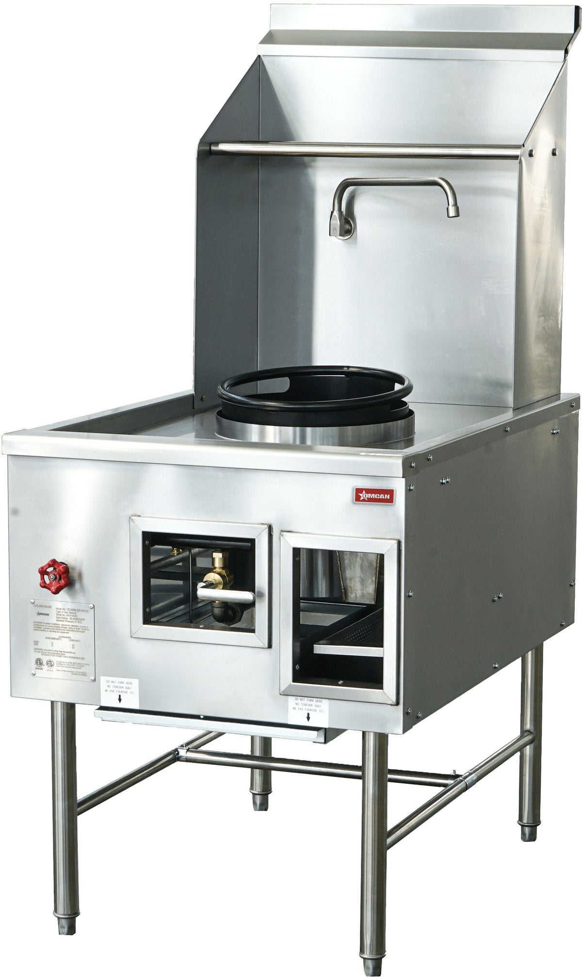 Omcan - 13″ Ring Single Chamber Natural Gas Wok Range - 48411