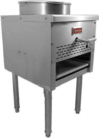 Omcan - 13" Stainless Steel Liquid Propane Wok Range - 47685