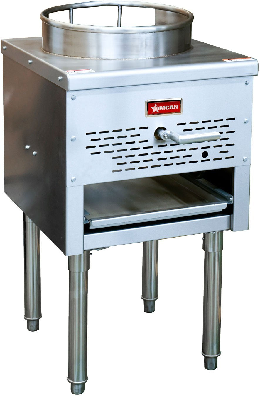 Omcan - 13" Stainless Steel Liquid Propane Wok Range - 47685