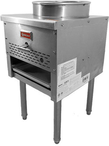 Omcan - 13" Stainless Steel Natural Gas Wok Range - 47351