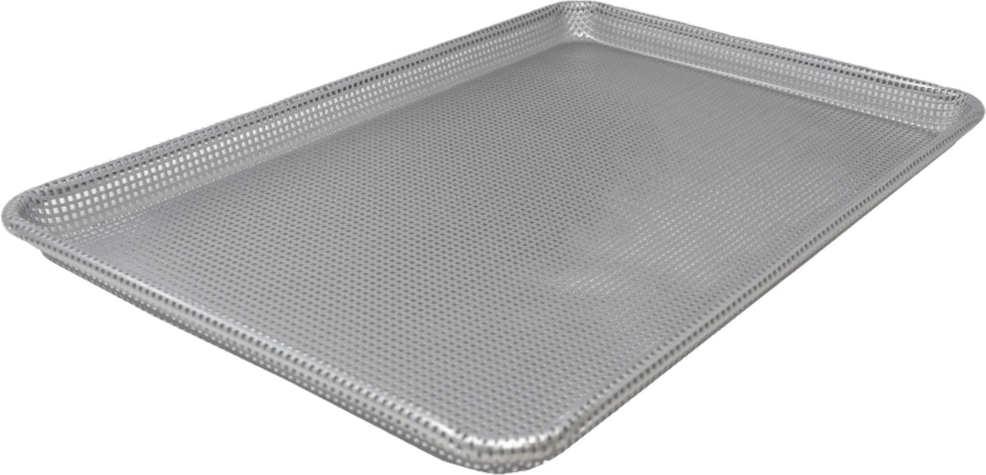Omcan - 13" x 18" 16-Gauge Fully Perforated Aluminum Bun Pan, Pack of 10 - 81201