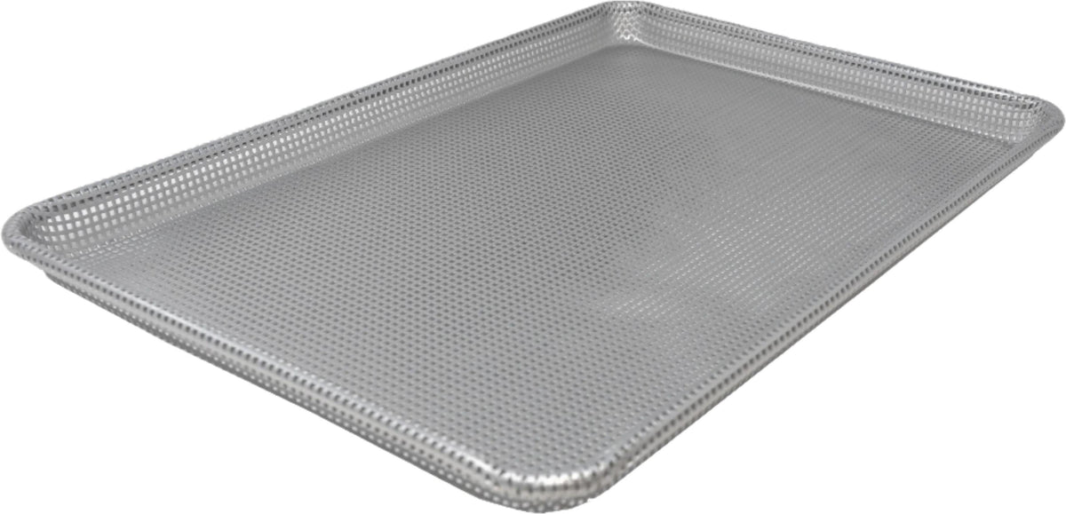 Omcan - 13" x 18" 16-Gauge Fully Perforated Aluminum Bun Pan, Pack of 4 - 81201