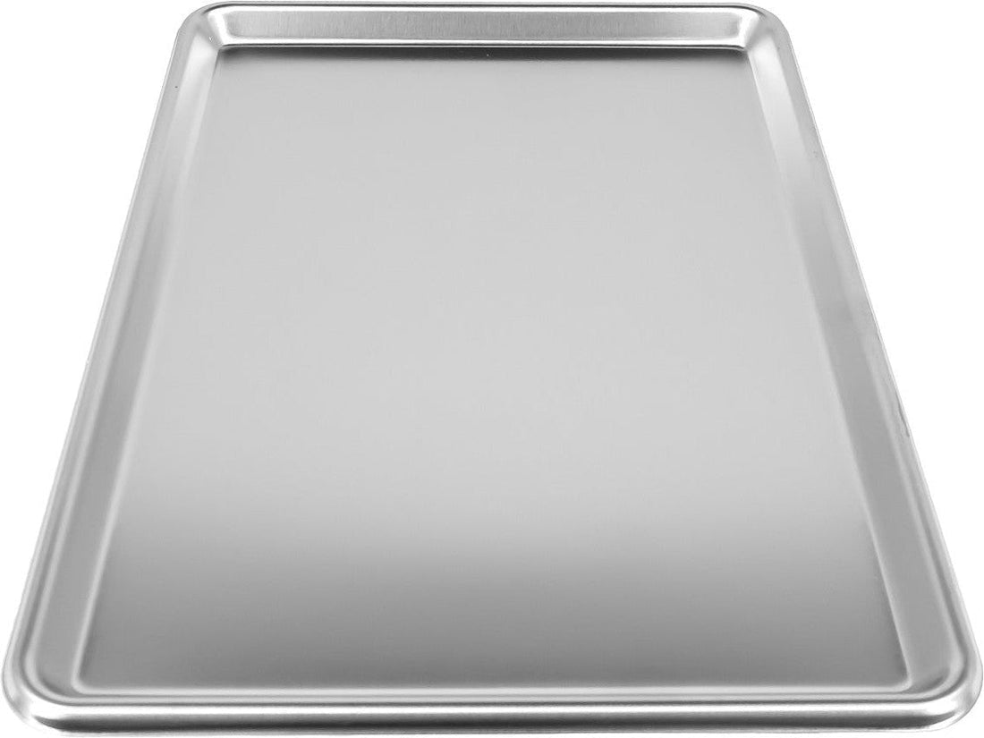 Omcan - 13″ x 18″ 20-Gauge Stainless Steel 1/2 Size Bun Pan or Sheet Pan with Open Bead, Pack of 4 - 81021