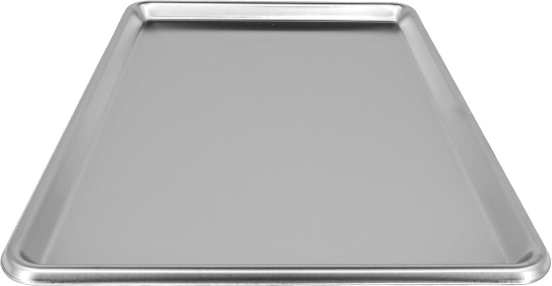Omcan - 13″ x 18″ 20-Gauge Stainless Steel 1/2 Size Bun Pan or Sheet Pan with Open Bead, Pack of 5 - 81021