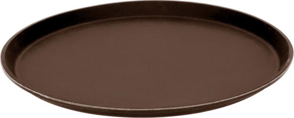 Omcan - 14" Brown Round Non-Slip Service Tray (356 mm), Pack of 15 - 80110