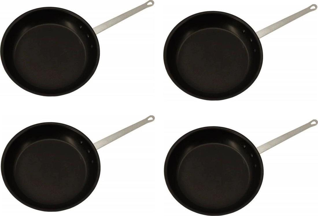 Omcan - 14" Commercial Grade Aluminum Fry Pan, Pack of 4 - 43333