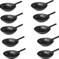 Omcan - 14" Mandarin Wok Black Iron With Welded Joint, Pack of 5 - 47541