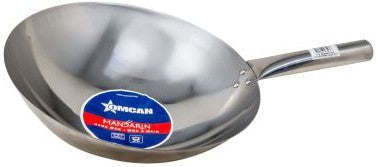 Omcan - 14″ Mandarin Wok Stainless Steel, Nailed Joint, Pack of 4 - 47543