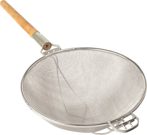 Omcan - 14" Round Handle Reinforced Double Mesh Strainer (356 mm), 4/cs - 80369