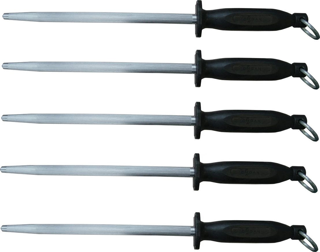 Omcan - 14" Round Sharpening Steel, Pack of 5 - 13927