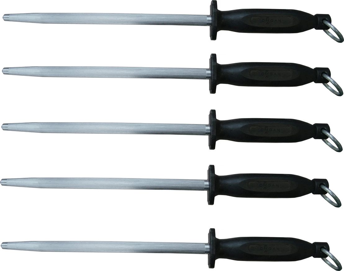 Omcan - 14" Round Sharpening Steel, Pack of 5 - 13927