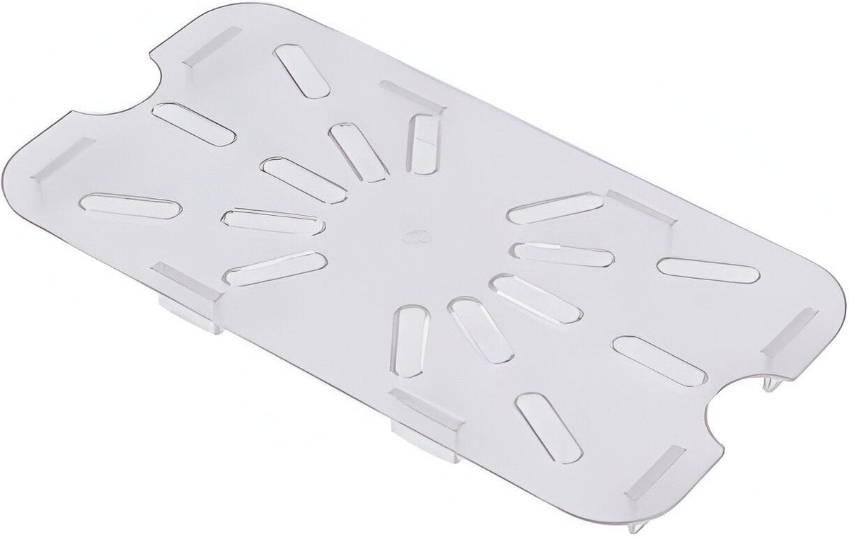 Omcan - 1/4-Size Clear Polycarbonate Drain Shelf for Food Storage Pans, Pack of 50 - 85035