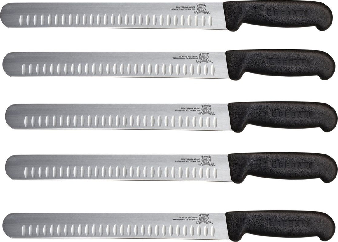 Omcan - 14” Slicer Knife with Straight G-Edge Blade, Pack of 5 - 12727