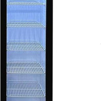 Omcan - 14″ Slim Glass Door Black Display Refrigerator with Lightbox and 105 L Capacity - 48275