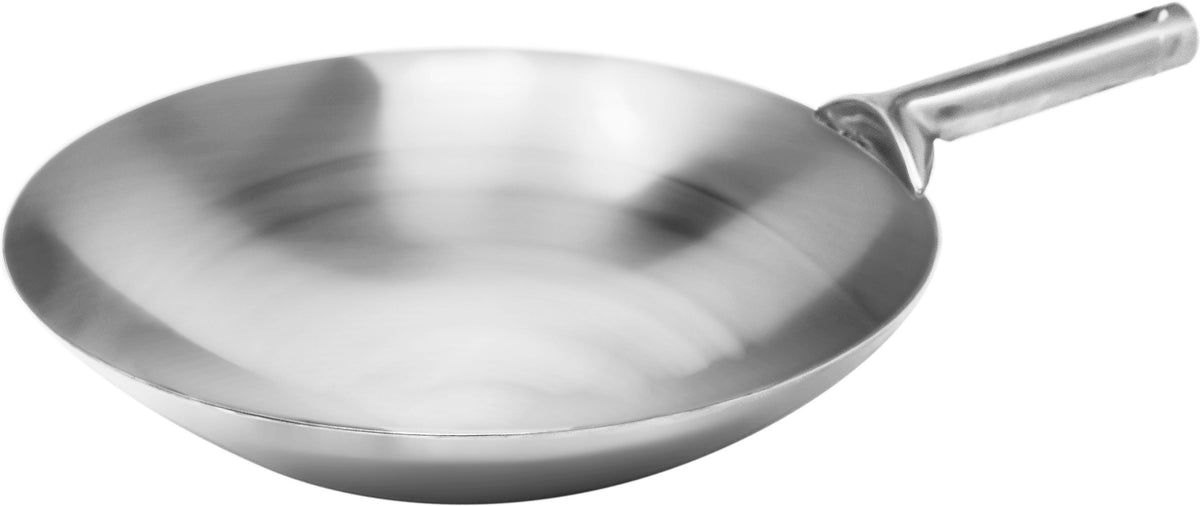Omcan - 14" Stainless Steel Mandarin Wok With Welded Joint, Pack of 3 - 47863