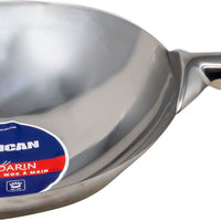 Omcan - 14" Stainless Steel Mandarin Wok With Welded Joint, Pack of 3 - 47863