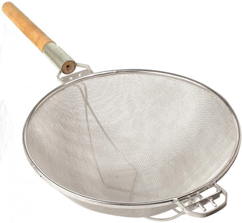 Omcan - 14″ Stainless Steel Mesh Strainer with Reinforced Double Mesh and Round Handle, Pack of 2 - 81005