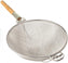 Omcan  - 14″ Stainless Steel Mesh Strainer with Reinforced Double Mesh and Round Handle, Pack of 2 - 81005