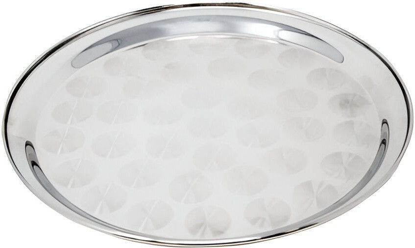 Omcan - 14" Stainless Steel Round Serving Tray, Pack of 10 - 80812