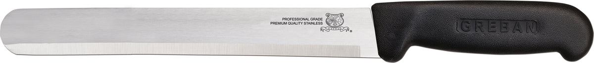 Omcan - 14” Straight Slicer Knife with Black Polypropylene Handle, Pack of 10 - 12573