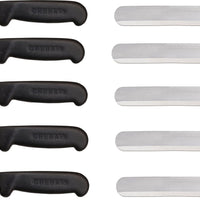 Omcan - 14” Straight Slicer Knife with Black Polypropylene Handle, Pack of 10 - 12573