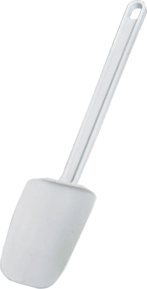 Omcan - 14” White Rubber Spoonula with Plastic Handle, 100/cs - 80052
