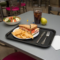 Omcan - 14" x 18" Black Food Tray (356 mm x 457 mm), Pack of 20 - 80103