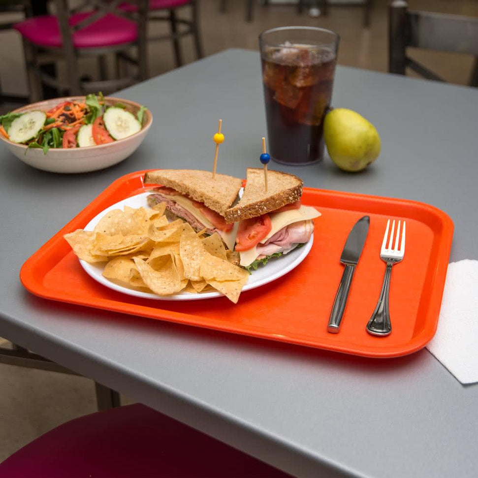 Omcan - 14" x 18" Orange Food Tray (356 mm x 457 mm), Pack of 20 - 80104